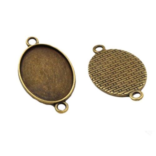 Zink Alloy Connector Setting, Oval, plated, DIY & 1/1 slinga, fler färger för val, nickel, bly och kadmium gratis, Inner diameter:18x25mm, Ca 100PC/Bag, Säljs av Bag