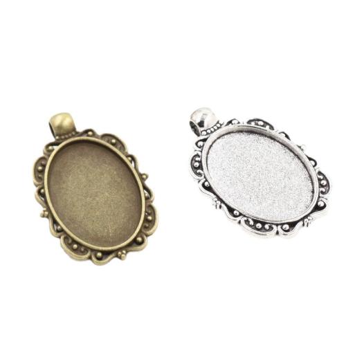 Zinc Alloy vedhæng Cabochon Setting, forgyldt, du kan DIY, flere farver til valg, nikkel, bly & cadmium fri, Inner diameter:18x25mm, Ca. 100pc'er/Bag, Solgt af Bag