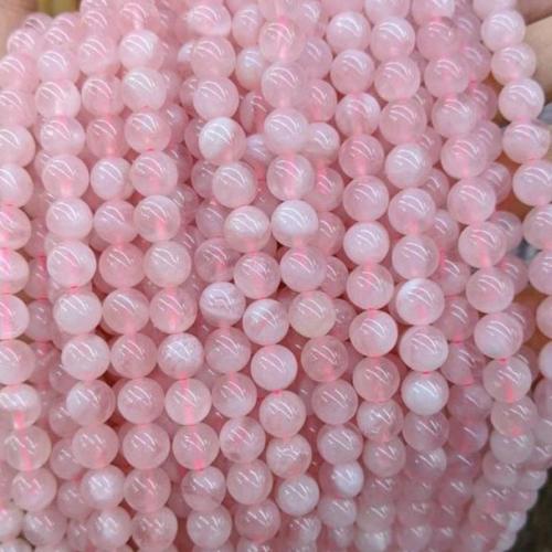 Naturlige rosenkvarts perler, Rose Quartz, Runde, du kan DIY, flerfarvede, Solgt af Strand