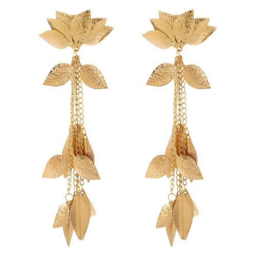 Iron Earring gold color plated fashion jewelry golden Sold By Pair