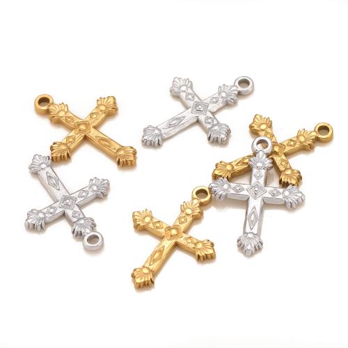 Stainless Steel Cross Pendants 304 Stainless Steel plated DIY Sold By Bag