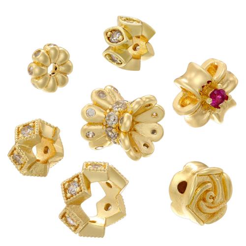 Perline vuote in ottone, placcato, DIY & stili diversi per la scelta & Micro spianare cubic zirconia, nessuno, Venduto da PC