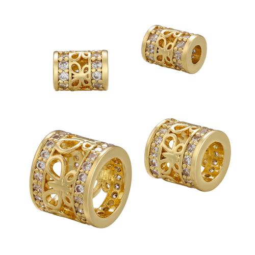 Brass Spacer perle, Mesing, pozlaćen, možete DIY & različite veličine za izbor & micro utrti kubni cirkonij, više boja za izbor, Prodano By PC