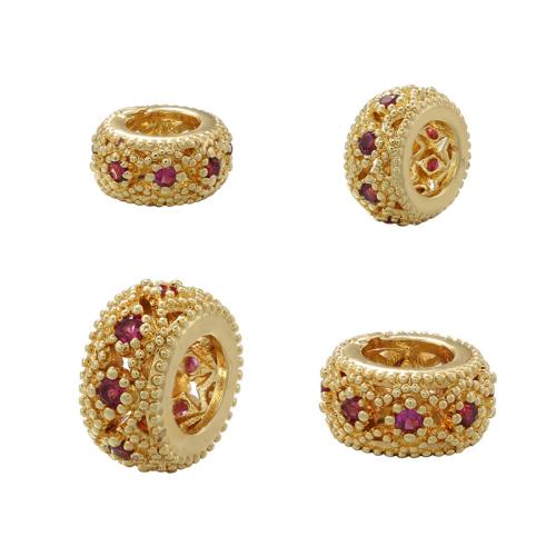 Brass Spacer Beads plated DIY & micro pave cubic zirconia Sold By PC