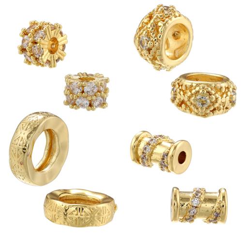 Perline vuote in ottone, placcato, DIY & stili diversi per la scelta & Micro spianare cubic zirconia, nessuno, Venduto da PC