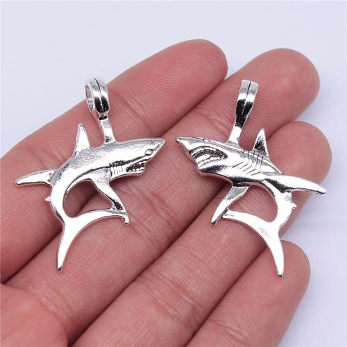 Zinc Alloy Animal Pendler, Shark, forgyldt, du kan DIY, flere farver til valg, 33x38mm, Solgt af PC