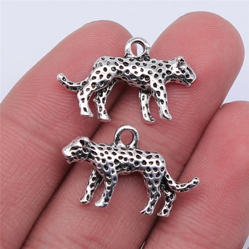 Zinc Alloy Animal Pendants Leopard plated DIY Sold By PC