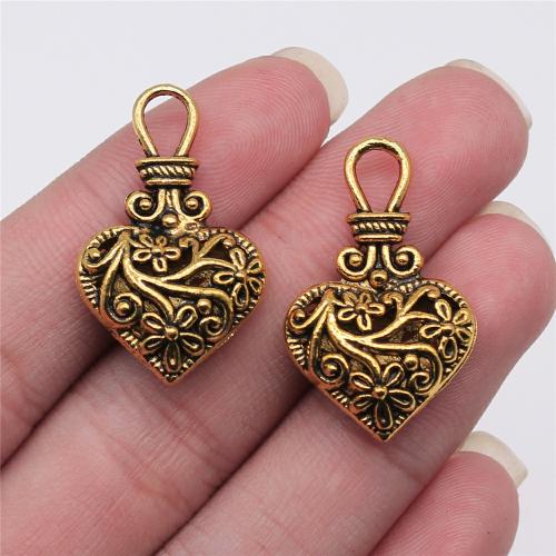 Zinc Alloy Heart Pendler, forgyldt, du kan DIY & hule, flere farver til valg, 31x19x9mm, Solgt af PC