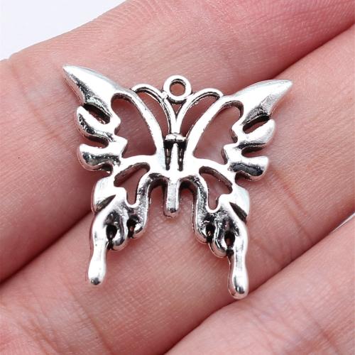 Zinc Alloy Animal Pendants Butterfly antique silver color plated DIY Sold By PC