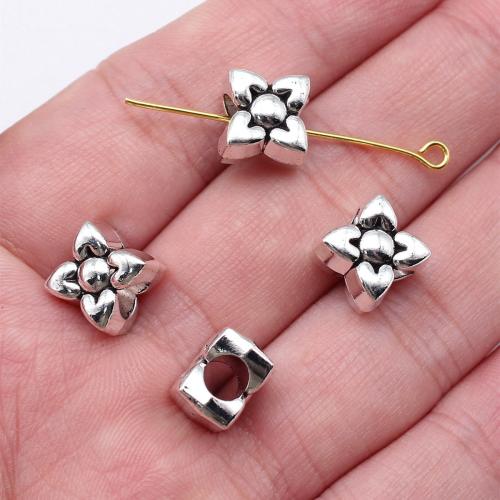 Zinc Alloy Flower Beads antique silver color plated DIY Sold By PC