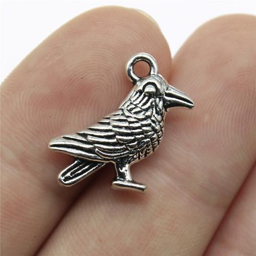 Zinc Alloy Animal Pendler, Bird, forgyldt, du kan DIY, flere farver til valg, 17x17mm, Solgt af PC