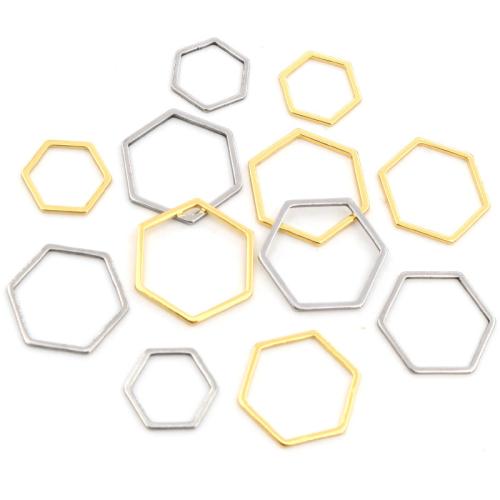 Zinc Alloy Pendants Hexagon plated DIY nickel lead & cadmium free Approx Sold By Bag