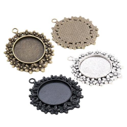 Zinc Alloy Pendant Cabochon Setting Flower plated DIY nickel lead & cadmium free Inner 25mm Approx Sold By Bag