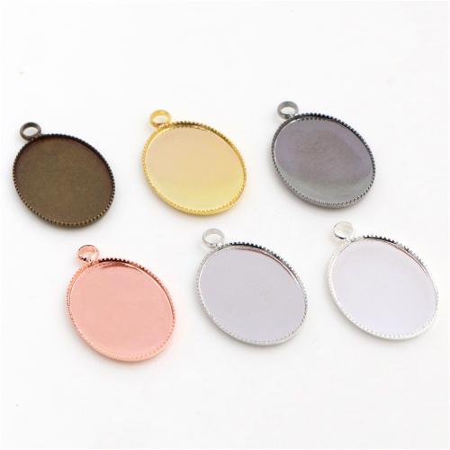 Zinc Alloy vedhæng Cabochon Setting, Oval, forgyldt, du kan DIY, flere farver til valg, nikkel, bly & cadmium fri, Inner diameter: 13x18mm, Ca. 100pc'er/Bag, Solgt af Bag