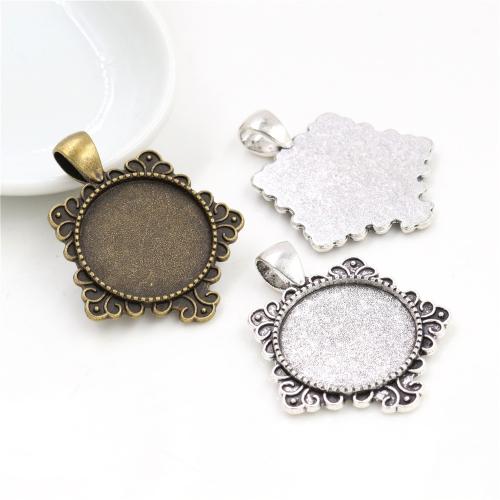 Zinc Alloy Pendant Cabochon Setting Flower plated DIY nickel lead & cadmium free Inner 20mm Approx Sold By Bag