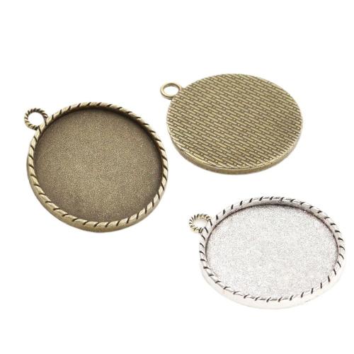 Zinc Alloy Pendant Cabochon Setting Flat Round plated DIY nickel lead & cadmium free Inner 30mm Approx Sold By Bag