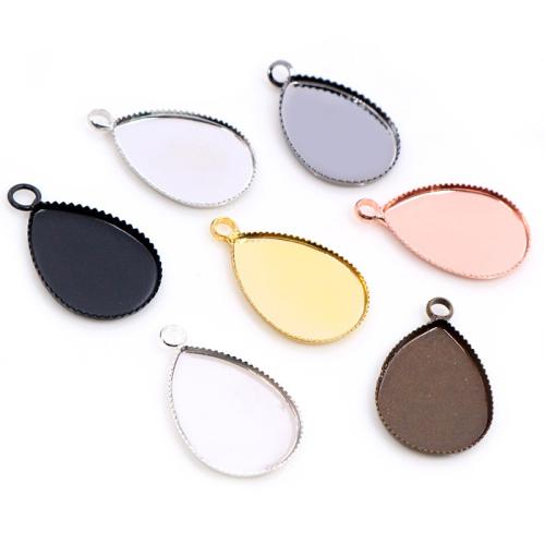 Zinc Alloy Pendant Cabochon Setting Teardrop plated DIY nickel lead & cadmium free Approx Sold By Bag