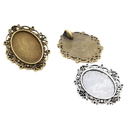 Zinc Alloy vedhæng Cabochon Setting, forgyldt, du kan DIY, flere farver til valg, nikkel, bly & cadmium fri, Inner diameter: 18x25mm, Ca. 100pc'er/Bag, Solgt af Bag