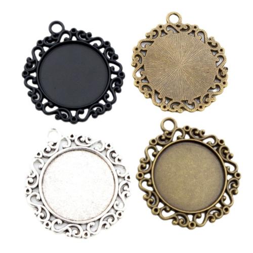 Zinc Alloy vedhæng Cabochon Setting, forgyldt, du kan DIY, flere farver til valg, nikkel, bly & cadmium fri, Inner diameter: 25mm, Ca. 100pc'er/Bag, Solgt af Bag