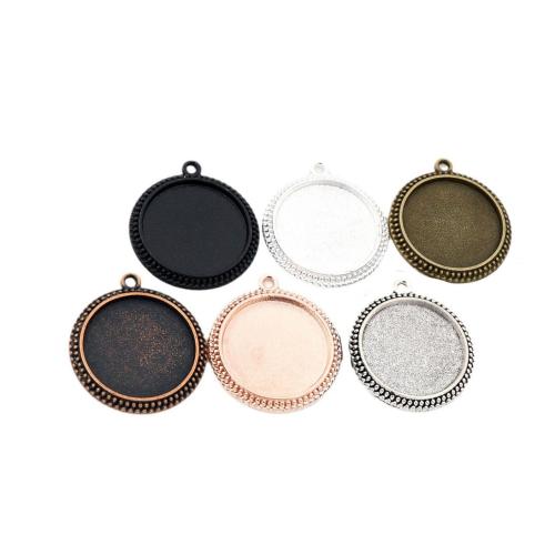 Zinc Alloy vedhæng Cabochon Setting, forgyldt, du kan DIY, flere farver til valg, nikkel, bly & cadmium fri, Inner diameter: 25mm, Ca. 100pc'er/Bag, Solgt af Bag