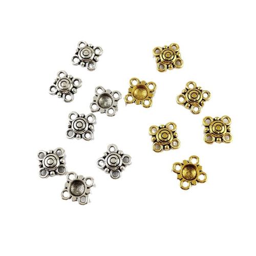 Zinklegering Connector, Zinc Alloy, Four Leaf Clover, plated, DIY & 2/2 lus, meer kleuren voor de keuze, nikkel, lood en cadmium vrij, 12x12mm, Gat:Ca 2mm, Ca 100pC's/Bag, Verkocht door Bag