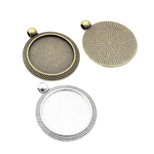 Zinc Alloy vedhæng Cabochon Setting, forgyldt, du kan DIY, flere farver til valg, nikkel, bly & cadmium fri, Inner diameter: 25mm, Ca. 100pc'er/Bag, Solgt af Bag