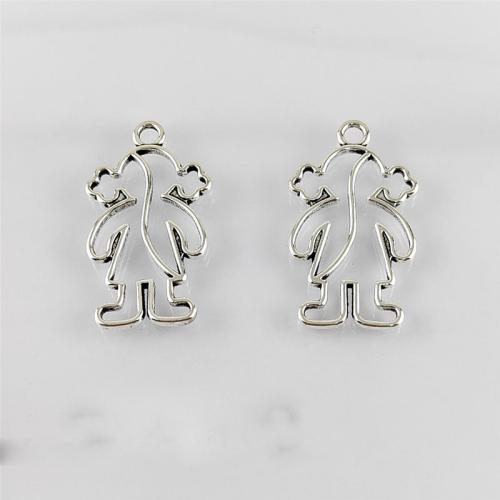 Zinc Alloy Pendants Girl antique silver color plated DIY & hollow nickel lead & cadmium free Approx 3mm Approx Sold By Bag