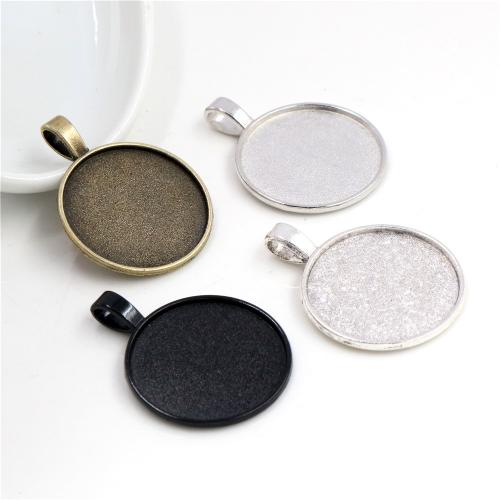 Zinc Alloy vedhæng Cabochon Setting, Flad Rund, forgyldt, du kan DIY, flere farver til valg, nikkel, bly & cadmium fri, Inner diameter: 25mm, Ca. 100pc'er/Bag, Solgt af Bag