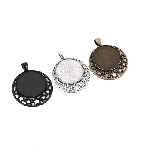 Zinc Alloy vedhæng Cabochon Setting, forgyldt, du kan DIY, flere farver til valg, nikkel, bly & cadmium fri, Inner diameter: 25mm, Ca. 100pc'er/Bag, Solgt af Bag