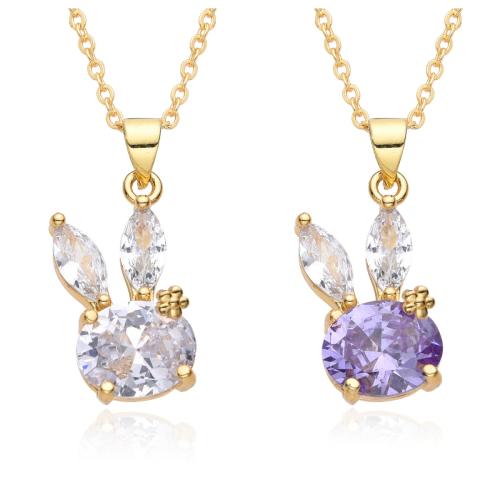 Collier en laiton cubique Zircon Micro Pave, Placage, pavé de micro zircon & pour femme, plus de couleurs à choisir, Longueur Environ 41-50 cm, Vendu par PC