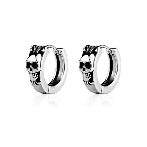 Stainless Steel Huggie Hoop Earring 304 Stainless Steel punk style & Unisex original color Sold By PC