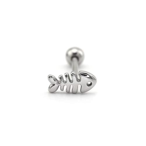 Nerezová ocel Tongue Ring, 304 Stainless Steel, lesklý, Punk styl & unisex, Původní barva, 1.60x16mm, Prodáno By PC