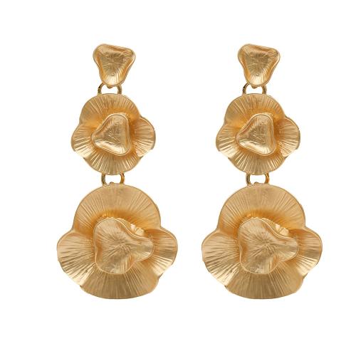 Zinc Alloy Stud Earring fashion jewelry & for woman golden 50mm Sold By Bag