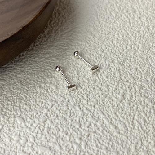 925 Sterling Silver Stud Earrings fashion jewelry & for woman 11mm Sold By Pair