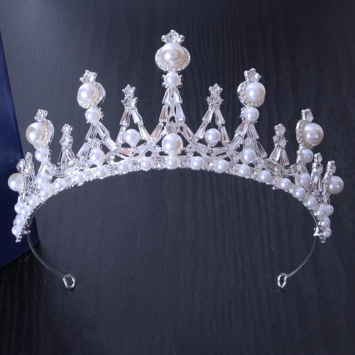 Tiara's, Zinc Alloy, met Plastic Pearl, mode sieraden & voor vrouw & met strass, meer kleuren voor de keuze, width 162mm, height 70mm, Verkocht door PC