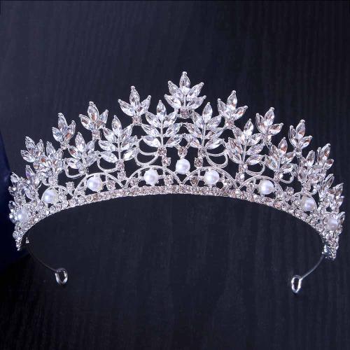 Diadema, lega in zinco, with perla in plastica, gioielli di moda & per la donna & con strass, nessuno, width 160mm, height 50mm, Venduto da PC