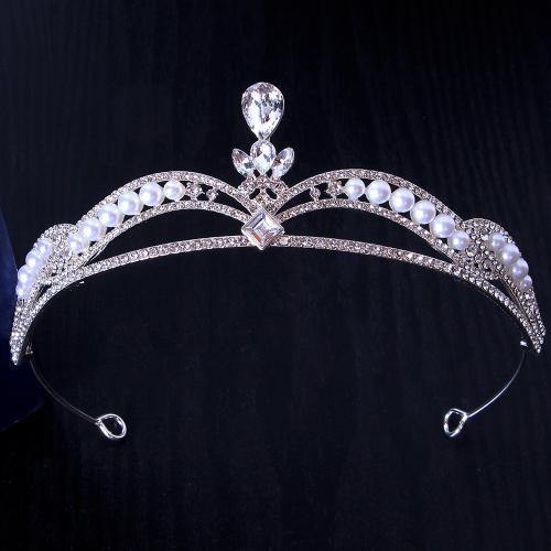 Diadema, lega in zinco, with perla in plastica, gioielli di moda & per la donna & con strass, nessuno, width 145mm, height 42mm, Venduto da PC