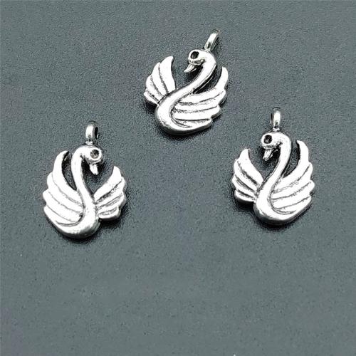 Zinc Alloy Animal Pendants Swan antique silver color plated DIY nickel lead & cadmium free Approx 1.5mm Approx Sold By Bag