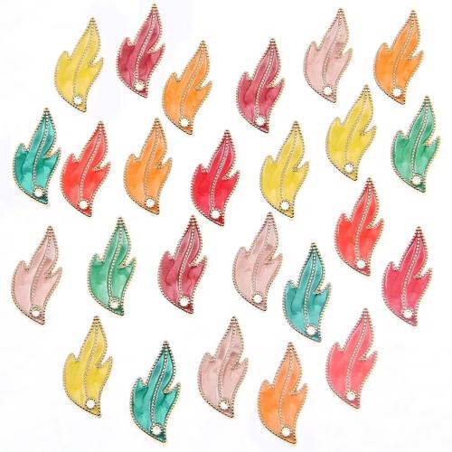 Zinc Alloy Enamel Pendants Leaf KC gold color plated DIY nickel lead & cadmium free Approx 1mm Approx Sold By Bag