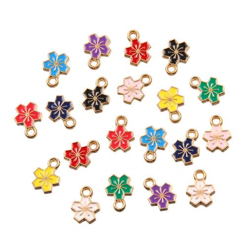 Zinc Alloy Flower Pendants KC gold color plated DIY & enamel nickel lead & cadmium free Approx 1mm Approx Sold By Bag