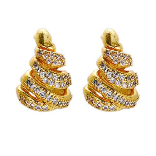 Cubic Zirconia Micro Pave Brass Earring plated micro pave cubic zirconia & for woman nickel lead & cadmium free Sold By Pair