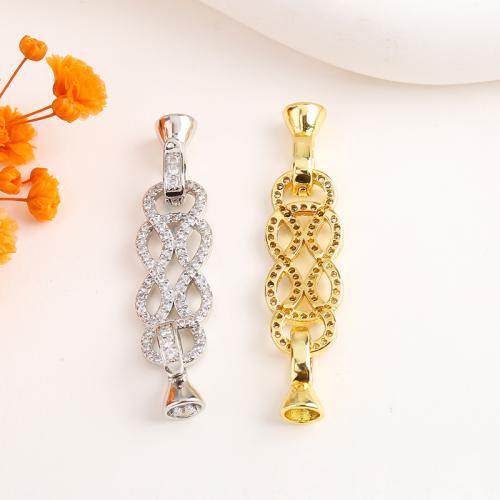 Brass Jewelry Clasps plated DIY & micro pave cubic zirconia Sold By PC