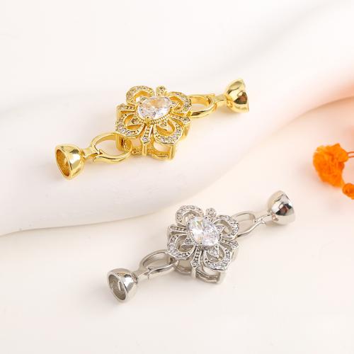 Brass Jewelry Clasps plated DIY & micro pave cubic zirconia Sold By PC