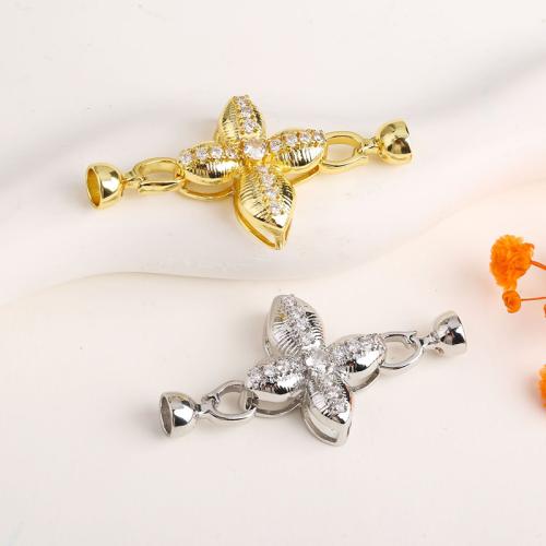 Brass Jewelry Clasps plated DIY & micro pave cubic zirconia Sold By PC