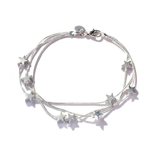 Brass Bracelet & Bangle plated & for woman silver color Sold By PC