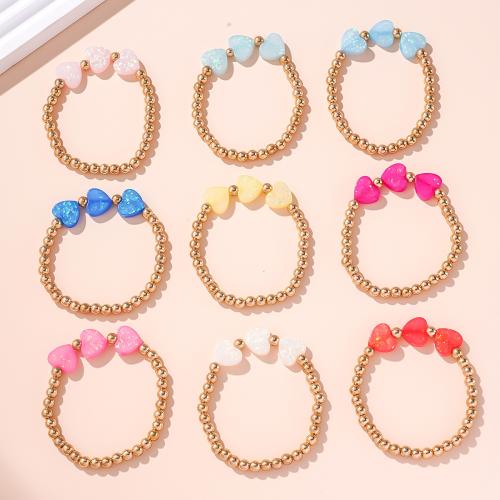 Resin Bracelets with Copper Coated Plastic plated nine pieces & for woman mixed colors Sold By Set