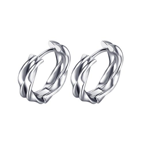 Huggie Hoop Korvakorut, 304 Stainless Steel, kiiltävä, Unisex, alkuperäinen väri, Myymät Pair