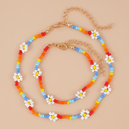 Zinc Alloy Jewelry Sets with Seedbead & for woman multi-colored Sold By PC