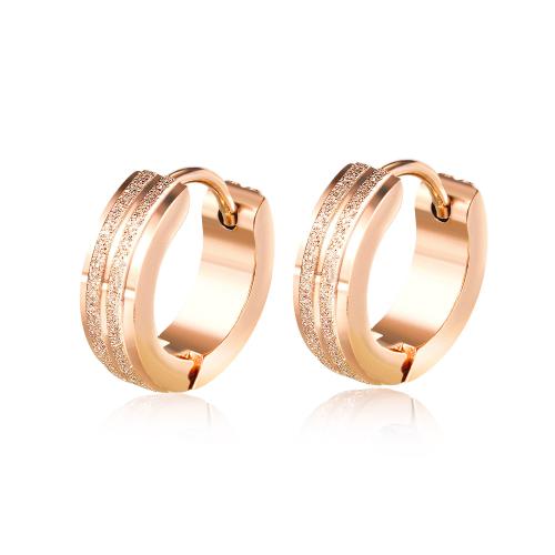 Titanium Steel  Earring plated for woman rose gold color Sold By Pair