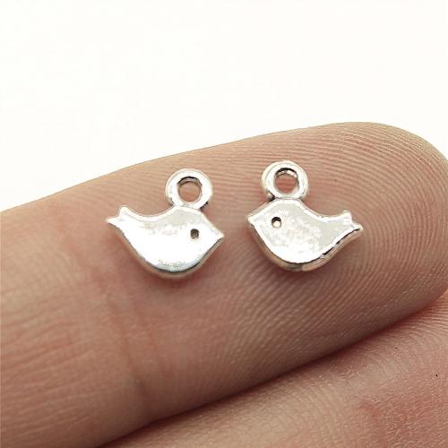 Zinc Alloy Animal Pendler, Bird, forgyldt, du kan DIY, flere farver til valg, 8x7mm, Solgt af PC